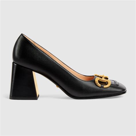 printed mid heel pump with horsebit gucci|Gucci marmont mid heel pump.